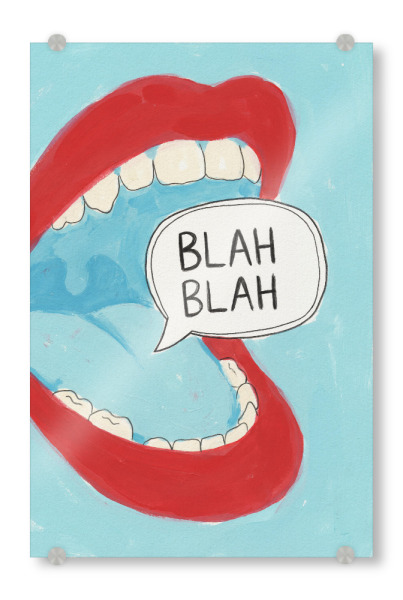 Acrylglasbild "Blabla" artboxONE - Comic,Abstrakt - Mund,Zähne,Bla bla,Wort,Wörter,Text