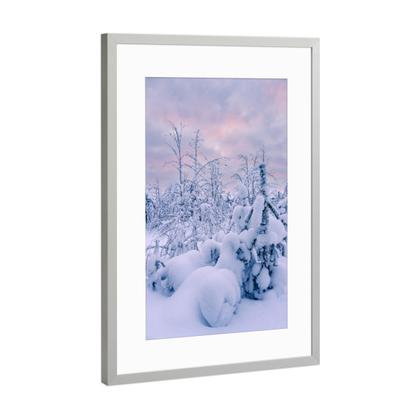Poster mit Rahmen Silber "Winter mit Wald" artboxONE - Natur,Reise,Reise / Länder