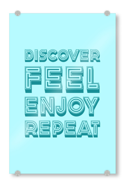 Acrylglasbild "Discover Repeat" artboxONE - Typografie,Lehrersprüche,Für Mama,Für Papa,Lustig