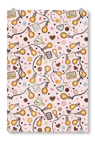 Acrylglasbild "Lichterkette Pattern" artboxONE - Liebe