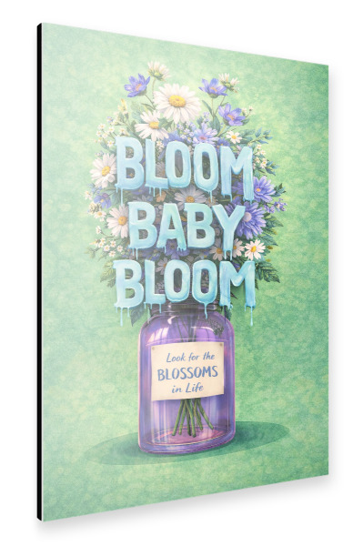 Alu-Dibond "Blossoms in Life x Green" 30x20 cm artboxONE