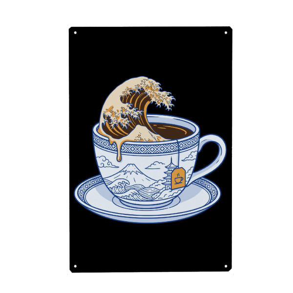 Holzbild "The Big Wave at the cafe" artboxONE - Essen & Trinken