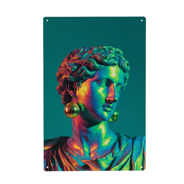 Metall Poster "David im Discofieber" artboxONE - Menschen,Fashion,Lustig