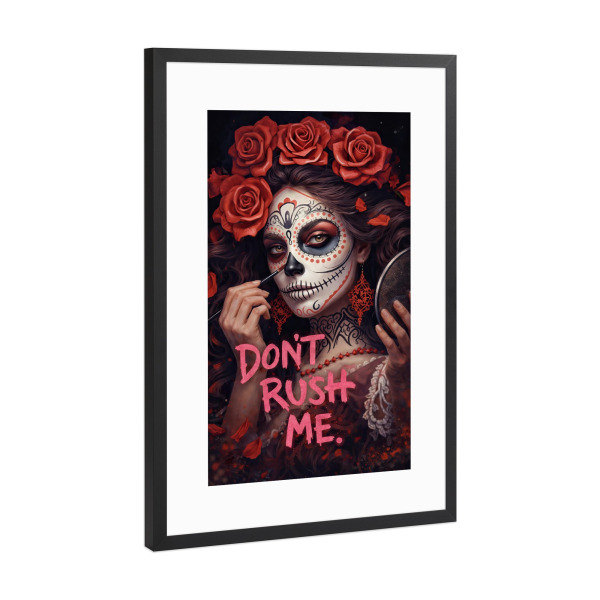 Poster mit Rahmen Schwarz (Metallic) "Unrushed Beauty" artboxONE - Floral,Menschen,Lehrersprüche,Für Mama,Lustig