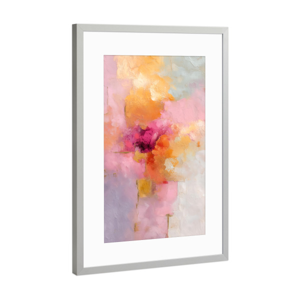 Poster mit Rahmen Silber "Sanfte Farbenstille" artboxONE - Natur,Abstrakt,Geometrie