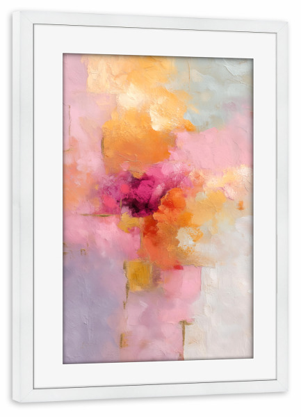 Poster mit Rahmen weiß "Sanfte Farbenstille" artboxONE - Natur,Abstrakt,Geometrie