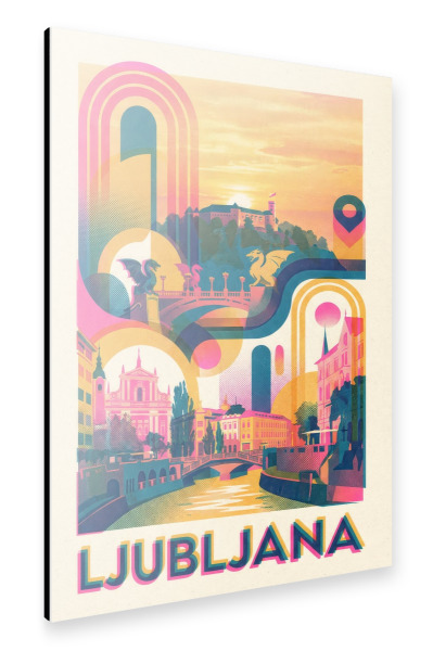 Alu-Dibond "Ljubljana Vintage Art Deco" 75x50 cm artboxONE