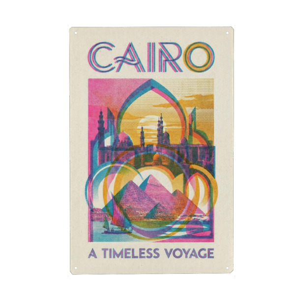 Holzbild "Kairo Vintage Art Deco" artboxONE - Städte / Weitere