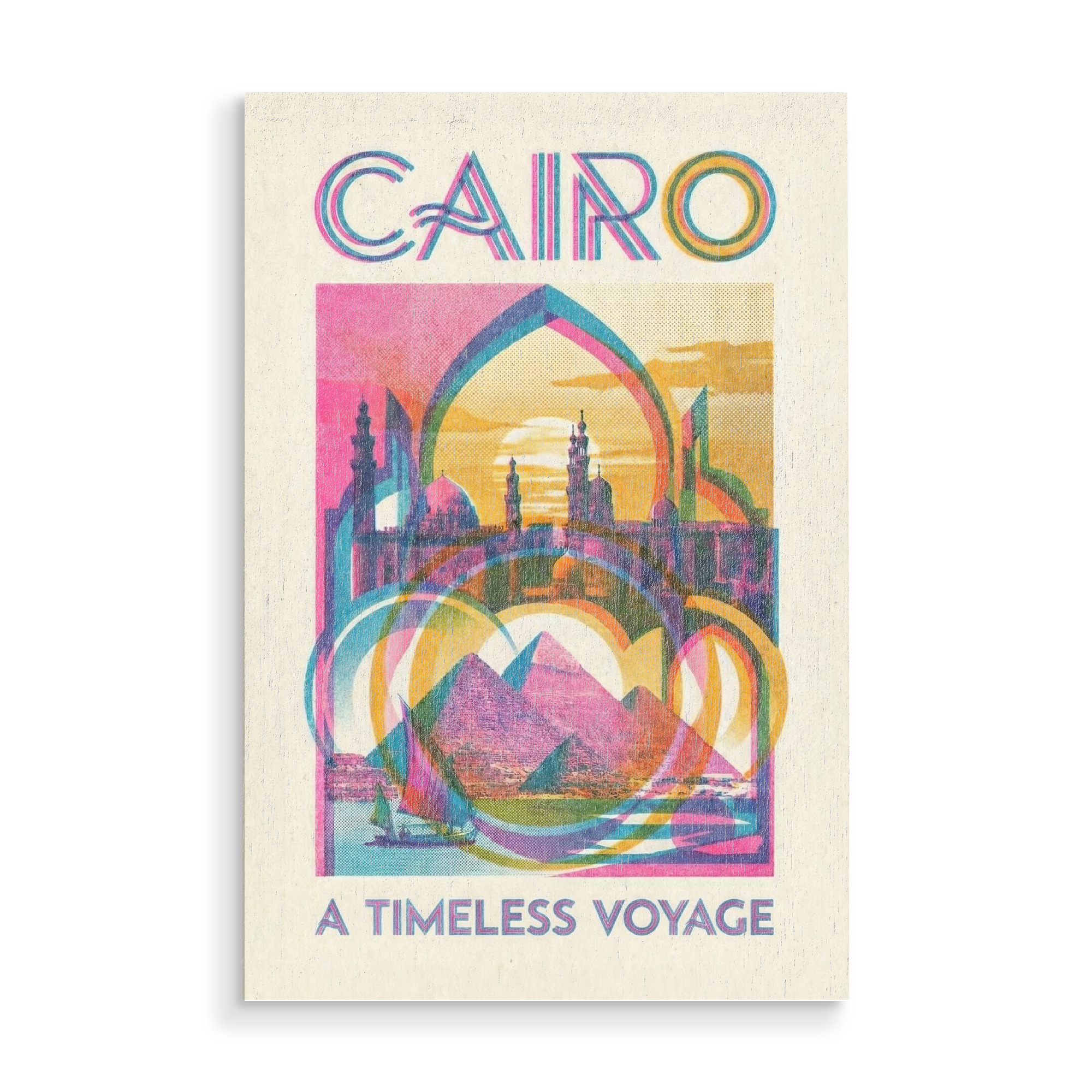 Holzbild "Kairo Vintage Art Deco" artboxONE - Städte / Weitere