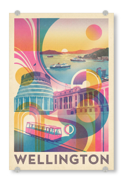 Acrylglasbild "Wellington Vintage Art Deco" artboxONE - Städte / Weitere
