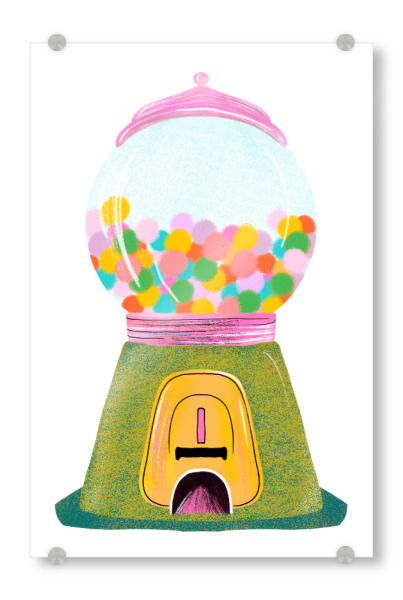 Acrylglasbild "Baroo Bloom - Bubblegum grün" artboxONE - Für Kinder,Essen & Trinken,Comic