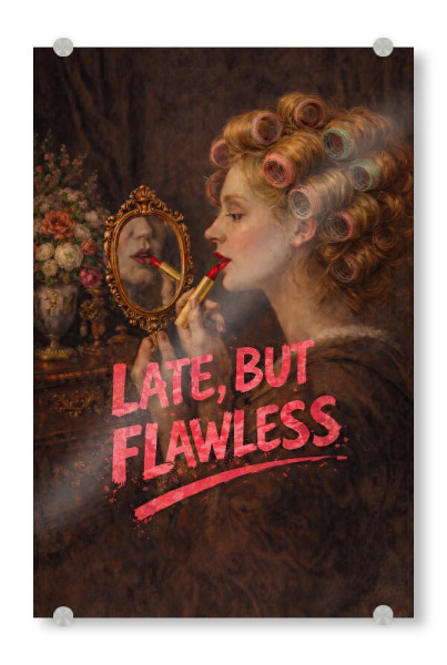 Acrylglasbild "Late but Flawless" artboxONE - Menschen,Lehrersprüche,Für Mama,Lustig