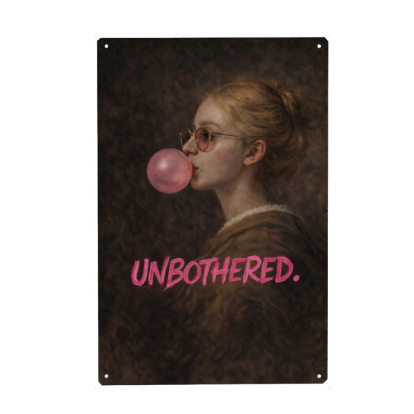 Metall Poster "Unbothered – Vintage Attitude" artboxONE - Menschen,Lehrersprüche,Für Mama,Lustig