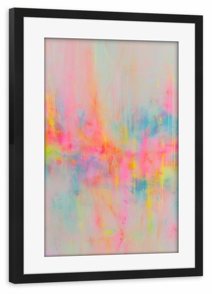 Poster mit Rahmen schwarz "Solarpuls neon Pop" artboxONE - Abstrakt,Geometrie,Streetart