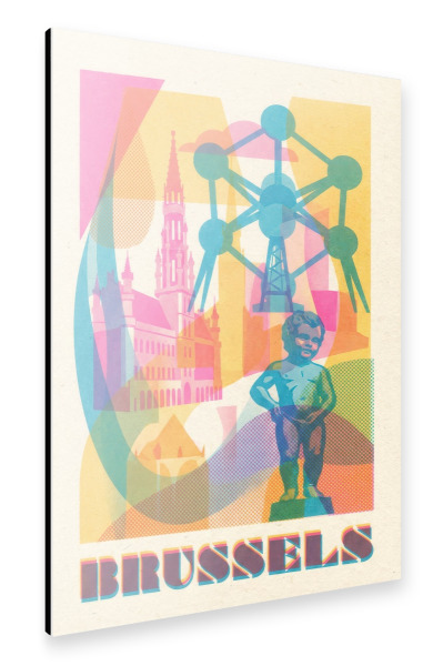 Alu-Dibond "Brüssel Vintage Art Deco" 75x50 cm artboxONE