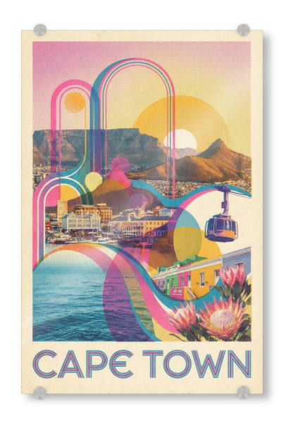 Acrylglasbild "Kapstadt Vintage Art Deco" artboxONE - Städte / Weitere