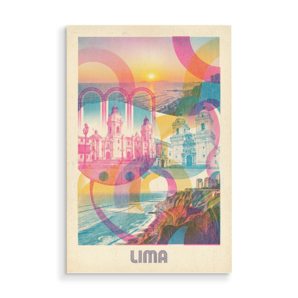 Holzbild "Lima Vintage Art Deco" artboxONE - Städte / Weitere