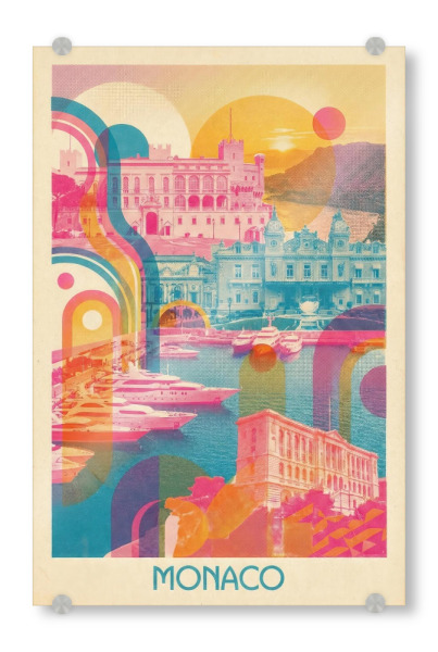 Acrylglasbild "Monaco Vintage Art Deco" artboxONE - Städte / Weitere