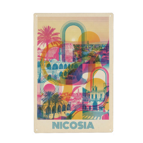 Holzbild "Nikosia Vintage Art Deco" artboxONE - Städte / Weitere