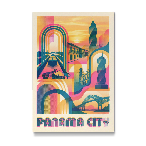 Galerie-Print "Panama City Vintage Art Deco" 75x50 cm artboxONE
