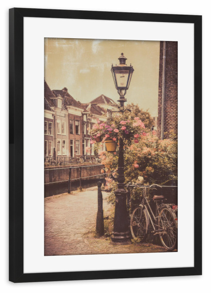 Poster mit Rahmen schwarz "Amsterdam Romantic City" artboxONE - Städte,Städte / Amsterdam
