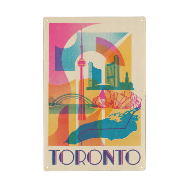 Holzbild "Toronto Vintage Art Deco" artboxONE - Städte / Weitere