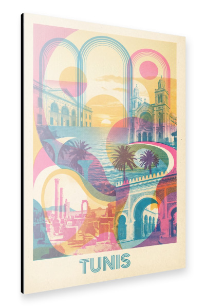 Alu-Dibond "Tunis Vintage Art Deco" 75x50 cm artboxONE