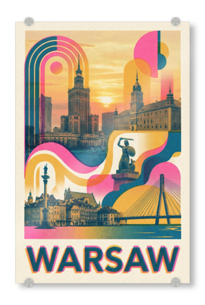 Acrylglasbild "Warschau Vintage Art Deco" artboxONE - Städte / Weitere