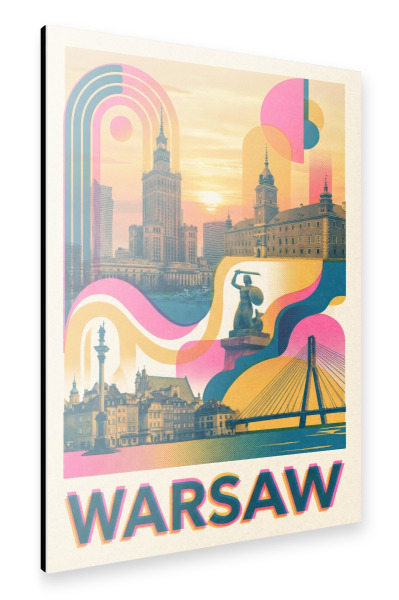 Alu-Dibond "Warschau Vintage Art Deco" 30x20 cm artboxONE