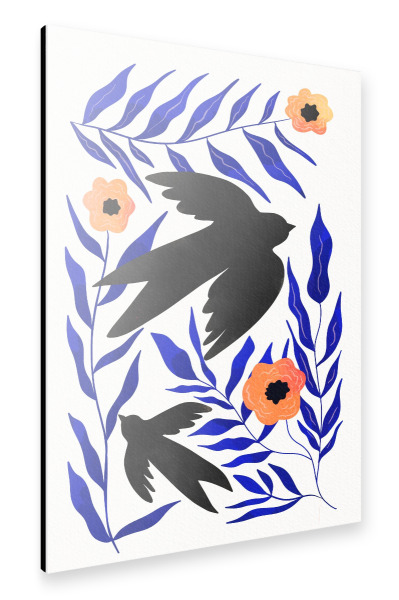 Alu-Dibond "Baroo Bloom - Birds" 75x50 cm artboxONE