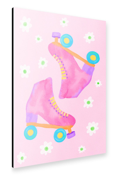 Alu-Dibond "Baroo Bloom - Pink Rollerskates" 75x50 cm artboxONE