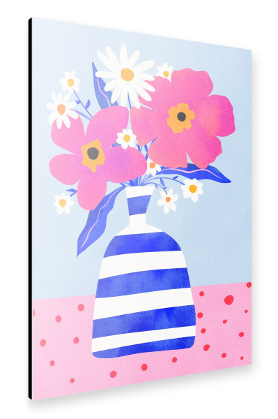 Alu-Dibond "Baroo Bloom - Striped Flower Vase" 30x20 cm artboxONE