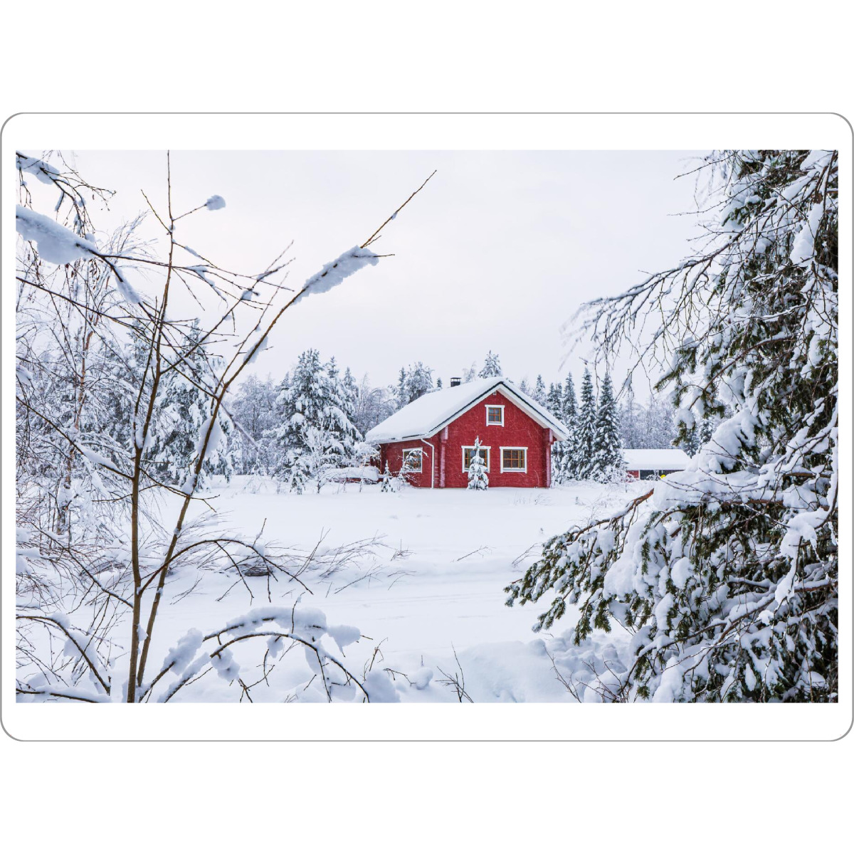 Tischset "Winter mit rotem Haus" artboxONE - Natur,Reise,Architektur,Reise / Länder