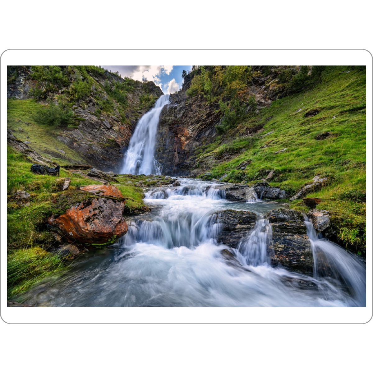 Tischset "Wasserfall in Norwegen" artboxONE - Natur,Reise / Länder - Rottenvikfossen,Wasserfall,Lyngen alpen,Landschaft,Natur,Norwegen,Finnmark
