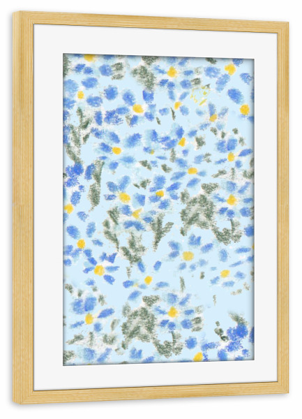 Poster mit Rahmen kiefer "VergissMeinNicht" artboxONE - Floral - Blumen,Blüten,Frühling,Sommer,Flowers,Flower,Blume,Floral,Garten,Mädchen