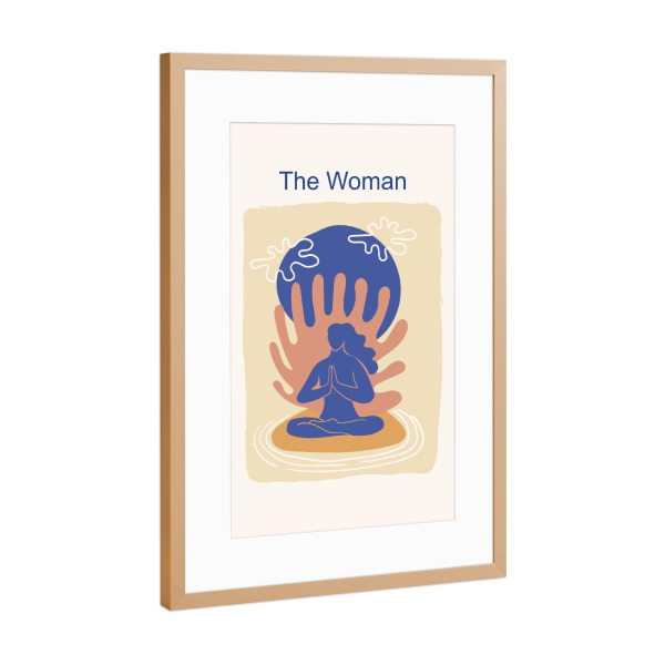 Poster mit Rahmen Kupfer "Frau in Meditationshaltung" artboxONE - Abstrakt,Liebe,Fashion
