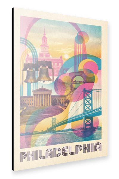 Alu-Dibond "Philadelphia Vintage Art Deco" 75x50 cm artboxONE