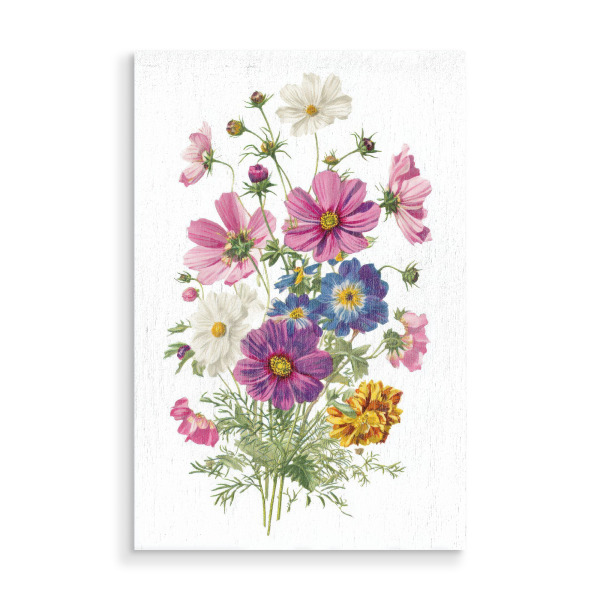 Holzbild "Bunte Blumen Schmuckkörbchen" artboxONE - Floral