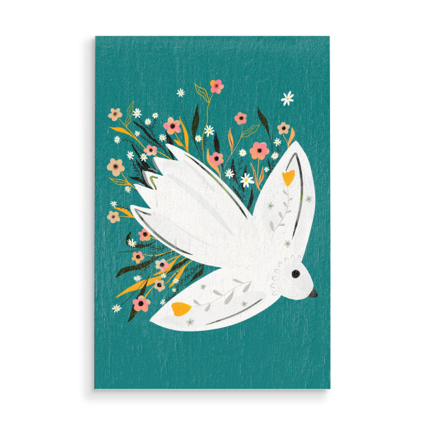 Holzbild "Baroo Bloom - Seagull Emerald" artboxONE - Natur,Floral,Tiere