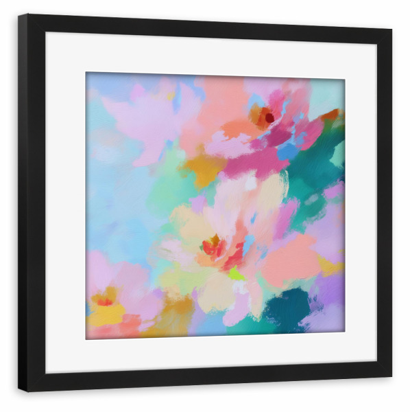 Poster mit Rahmen schwarz "Frühlingsfarben Bewegung" artboxONE - Natur,Floral,Abstrakt