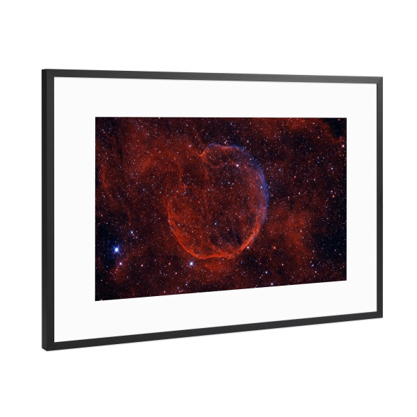 Poster mit Rahmen Schwarz (Metallic) "Supernova-Rest CTB" artboxONE - Natur