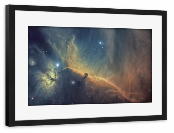 Poster mit Rahmen schwarz "Pferdekopfnebel in HSO" artboxONE - Natur