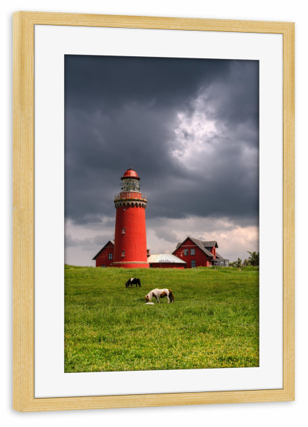 Poster mit Rahmen kiefer "Bovbjerg Fyr Dänemark" artboxONE - Natur,Reise,Architektur,Reise / Länder