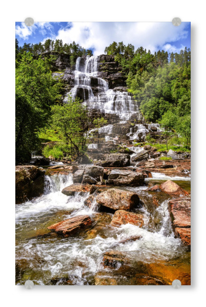 Acrylglasbild "Tvindefossen Norwegen" artboxONE - Natur,Reise,Reise / Länder,Buchstaben / W