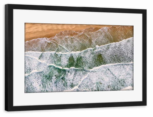 Poster mit Rahmen schwarz "Sandstrand Atlantik" artboxONE - Natur,Reise,Reise / Länder