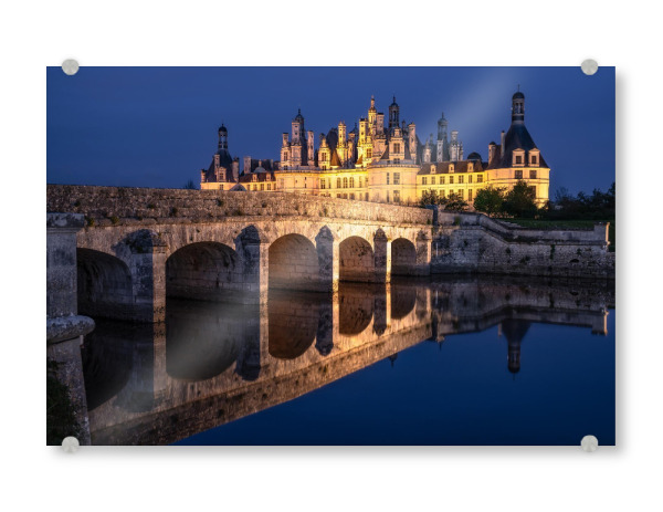 Acrylglasbild "Schloss Chambord am Abend" artboxONE - Reise,Architektur,Reise / Länder