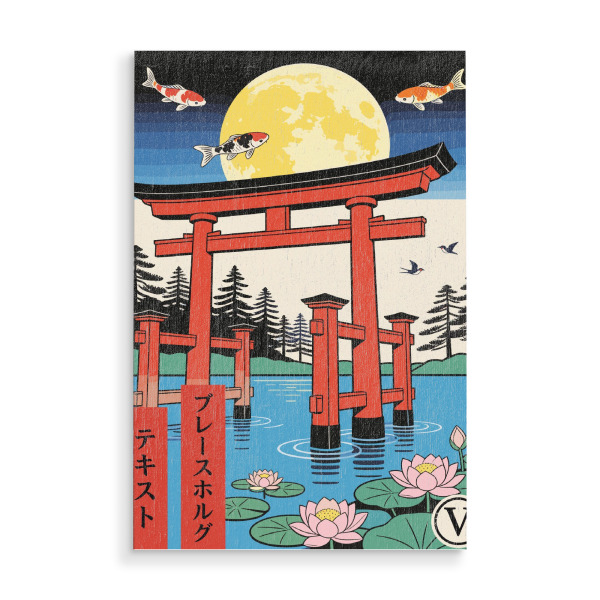 Holzbild "Moonlight Torii Gate" artboxONE - Städte / Tokio