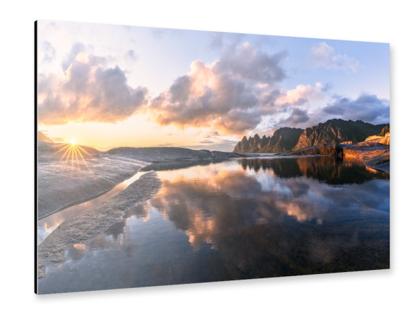 Alu-Dibond "Sonnenuntergang Insel Senja" 30x20 cm artboxONE