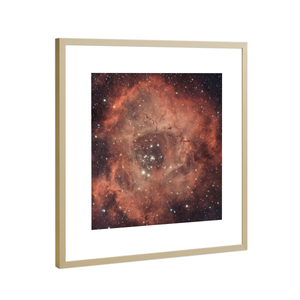 Poster mit Rahmen Gold "Rosetten Nebel" artboxONE - Natur,Galaxy