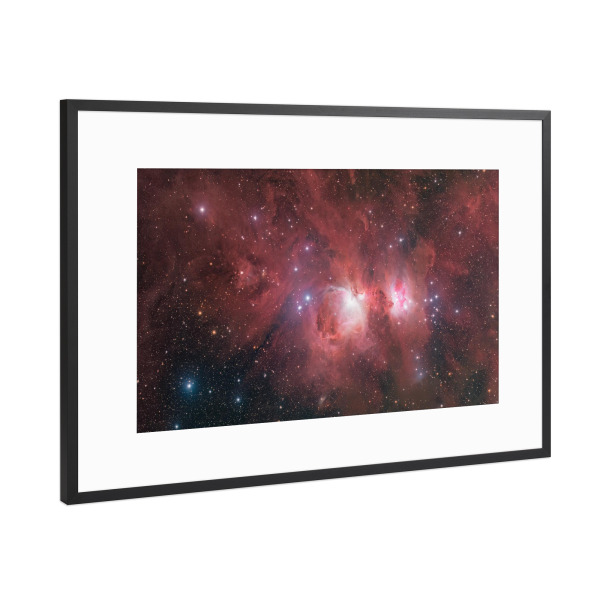 Poster mit Rahmen Schwarz (Metallic) "Orionnebel Weitfeld" artboxONE - Natur,Galaxy